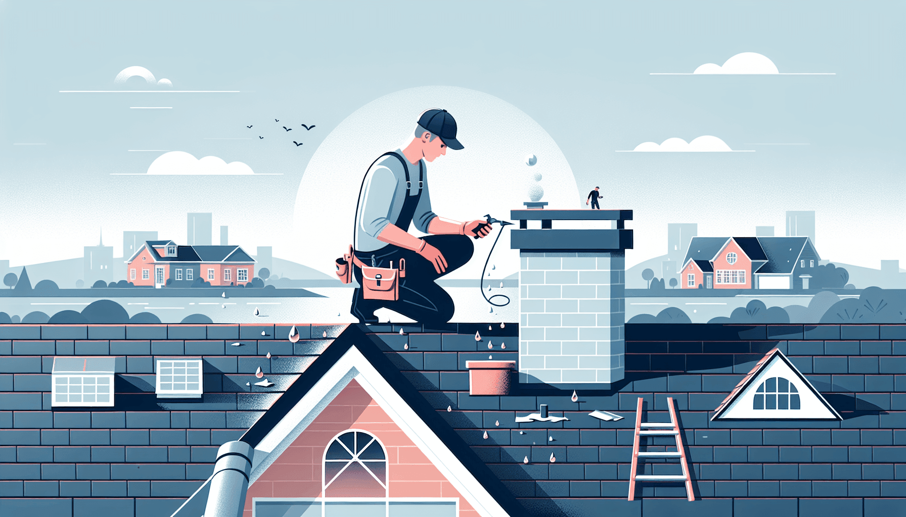 Close-up of roof flashing installation