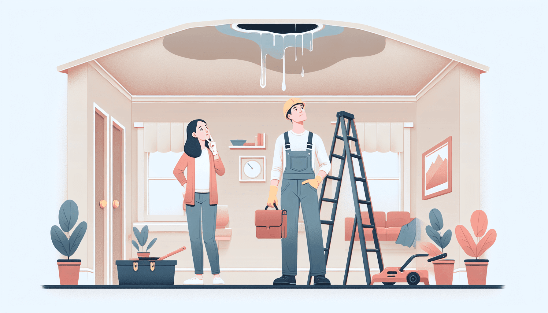 Water stain on ceiling indicating a roof leak